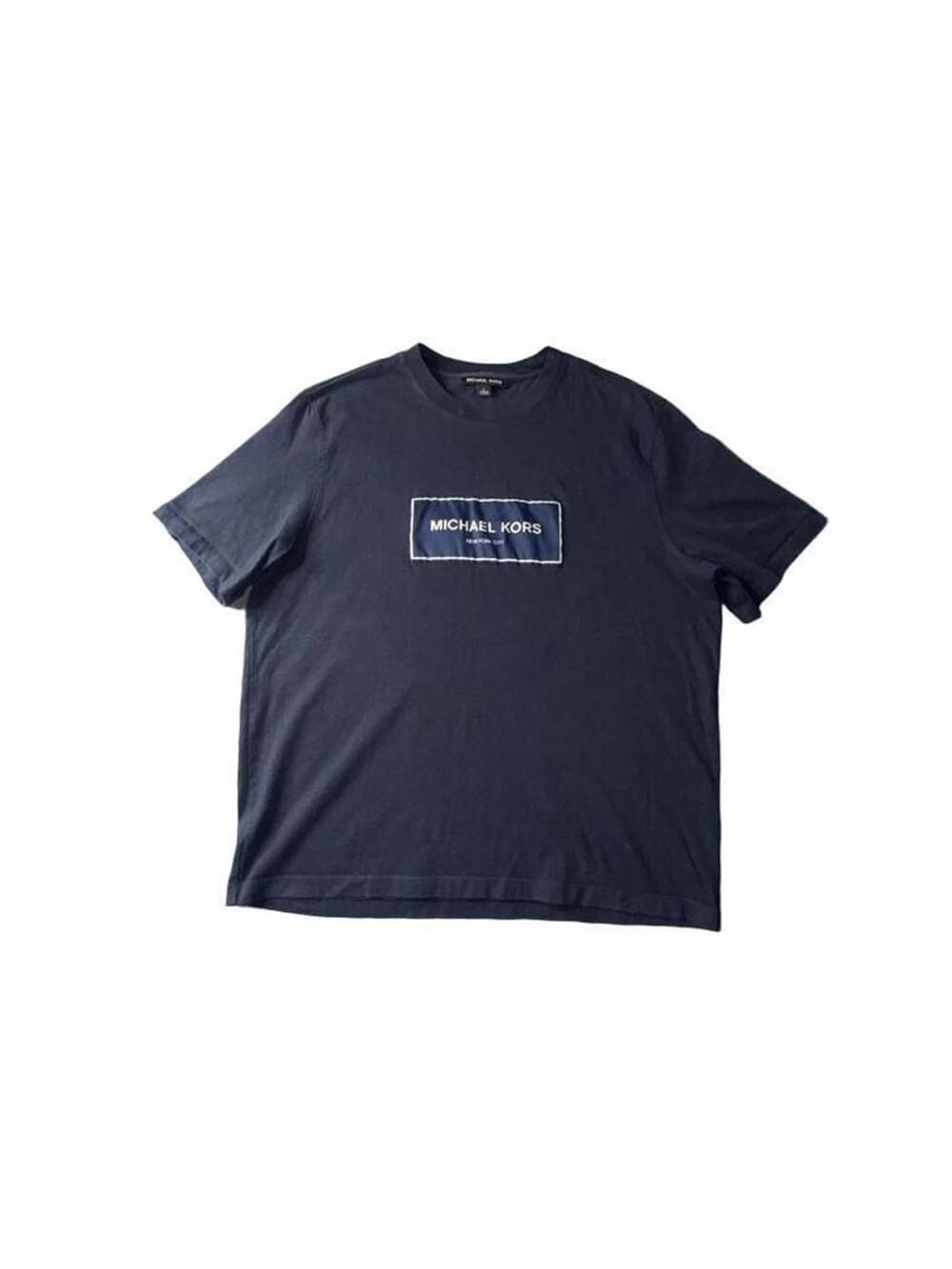 Michael Kors Flagship Box Logo T-Shirt Size L Blue